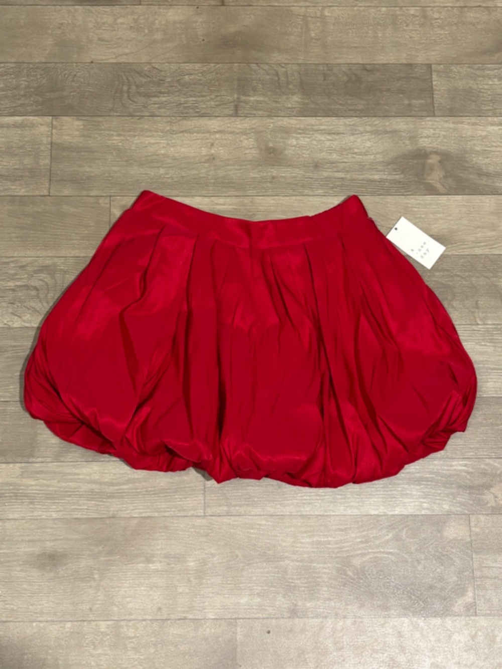 A New Day Women's Bubble Hem Mini Skirt with Hidden Pockets Red - Picture 6 of 14